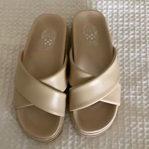 Vince Camuto cream slip on sandal